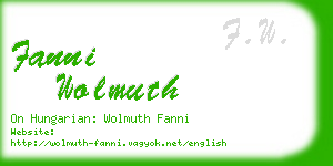 fanni wolmuth business card